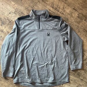 Spyder Charcoal and Black Quarter-Zip Pullover